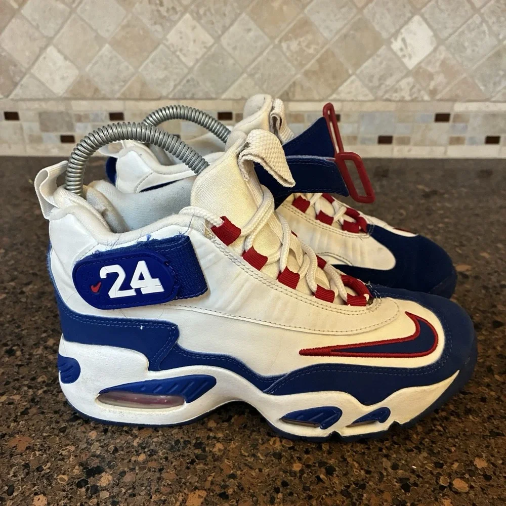 Nike Air Griffey Max 1 GS White Blue Red Kids Size 4Y DX3724-100 Baseball